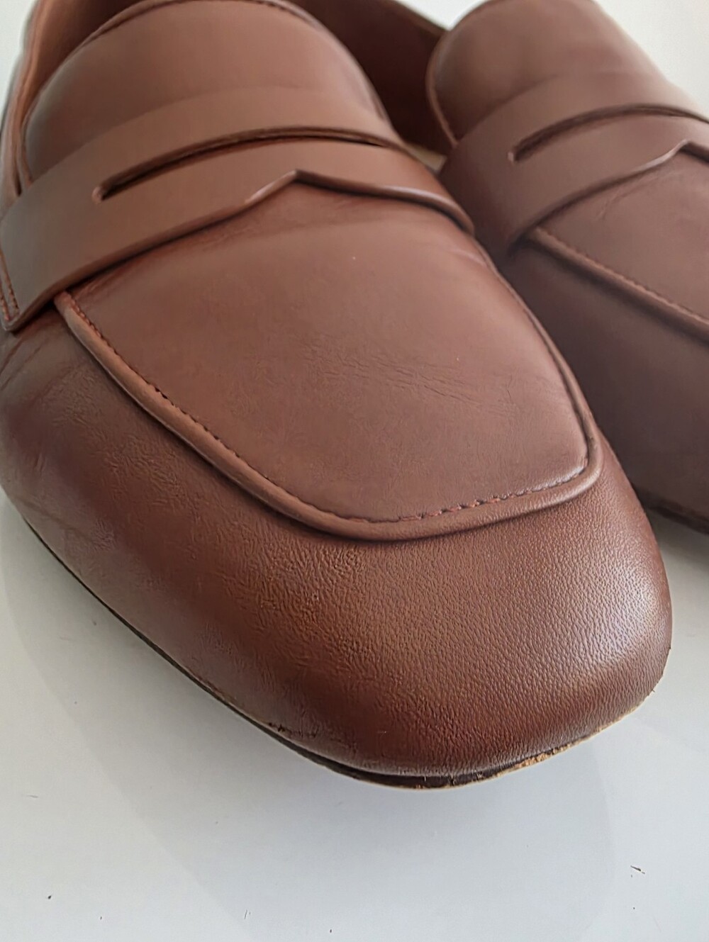 Cole Haan Women's Chestnut Leather Penny Loafers - Picture 5 of 12